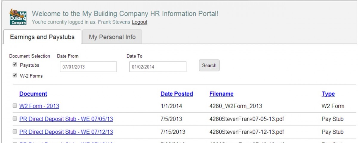 Paystubs and Earnings on an Employee Portal