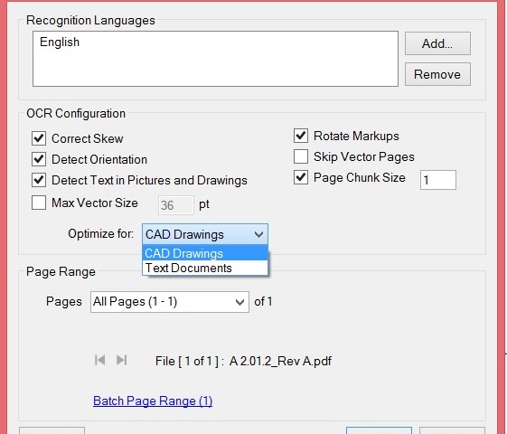 Bluebeam Revu Extreme Optical CharacterRecognition