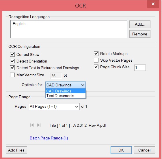 Bluebeam Revu Extreme Optical CharacterRecognition