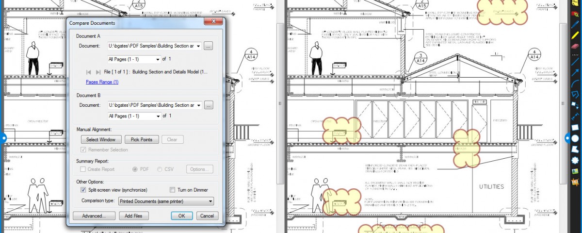 Compare construction plan revisions and changes with Bluebeam