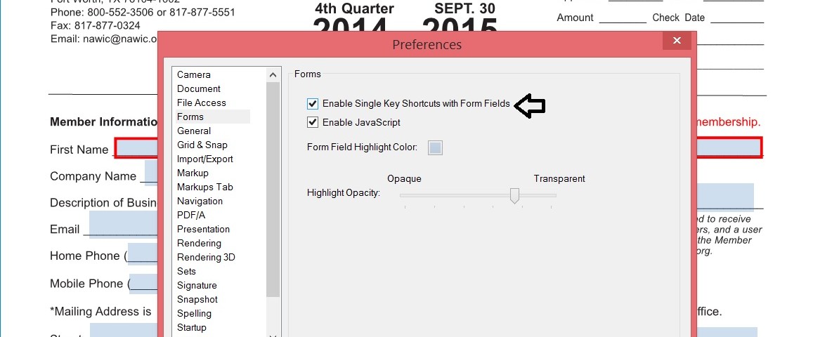 Bluebeam Keyboard Shortcuts not working