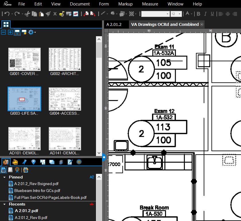 Make your Thumbnails tab appear at the top of a panel in Bluebeam Revu