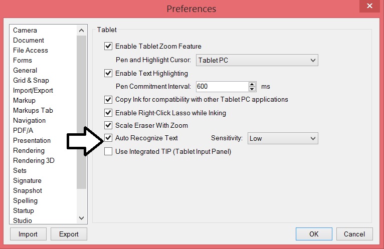 Auto recognize handwritten text in Bluebeam Revu