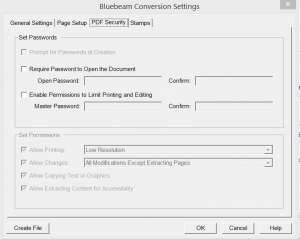 How to change security permissions in Bluebeam converted email