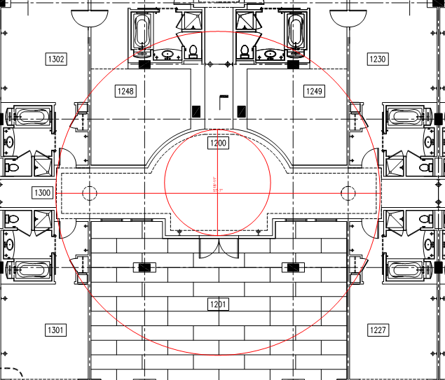 Finding the center of an odd shaped room