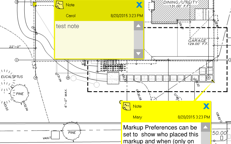 Bluebeam Note Shows Author and Date in the Pop Up