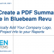 How to create a PDF Summary Template in Bluebeam