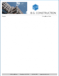 Bluebeam PDF Summary Template Sample
